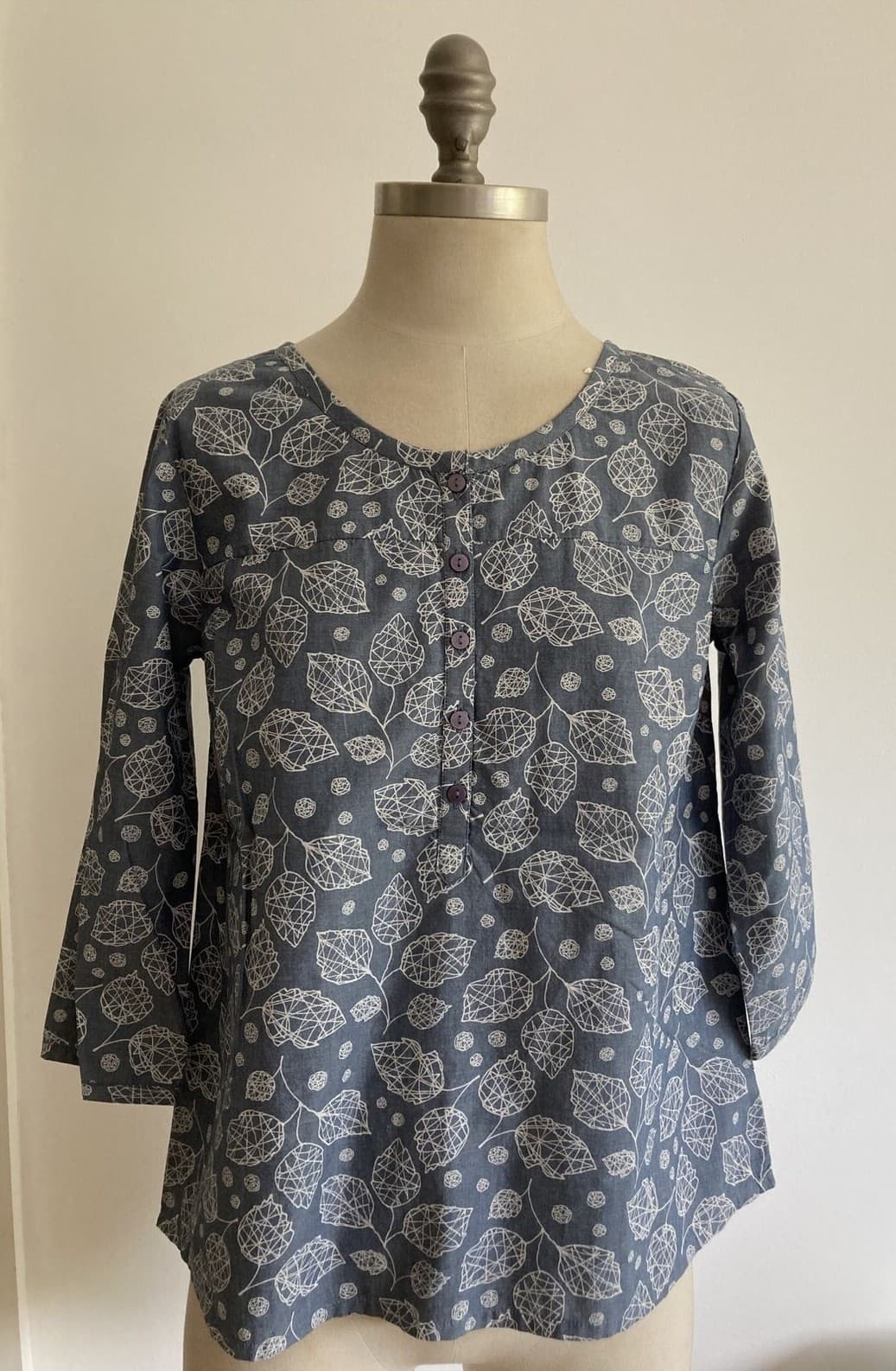 Seasalt "Kingfisher" Indigo Cotton Top by Sophie Chadwick Size 10 UK, BNWT