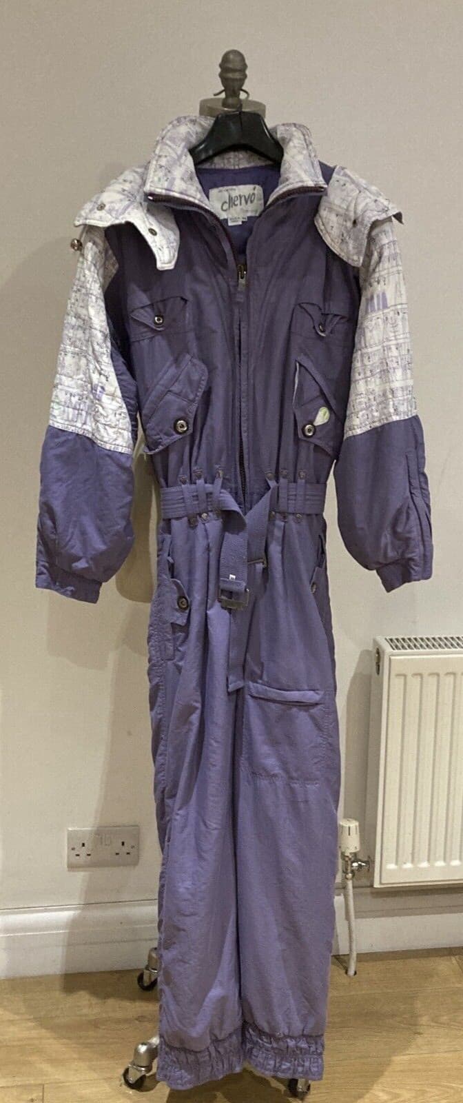 Vintage Chervo by Pietro Luigi One Piece Ski Snowboard Suit 80s/90s, Size 44 Eu