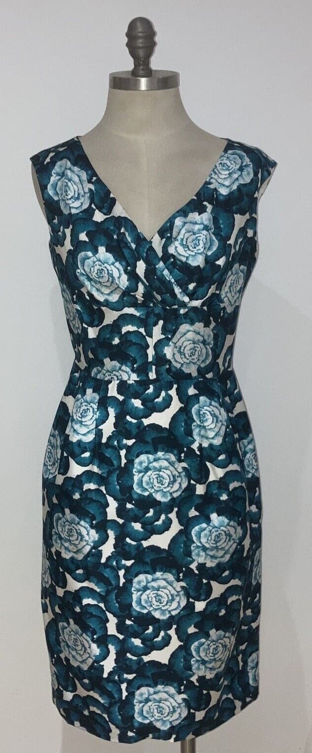Aquascutum Floral Print Silk Wiggle Dress, Size 10 UK
