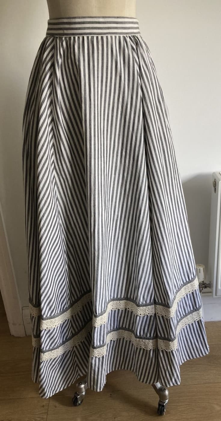 1970s Mexicana of Lower Sloane Street London Striped Skirt, 13.25"  across waist
