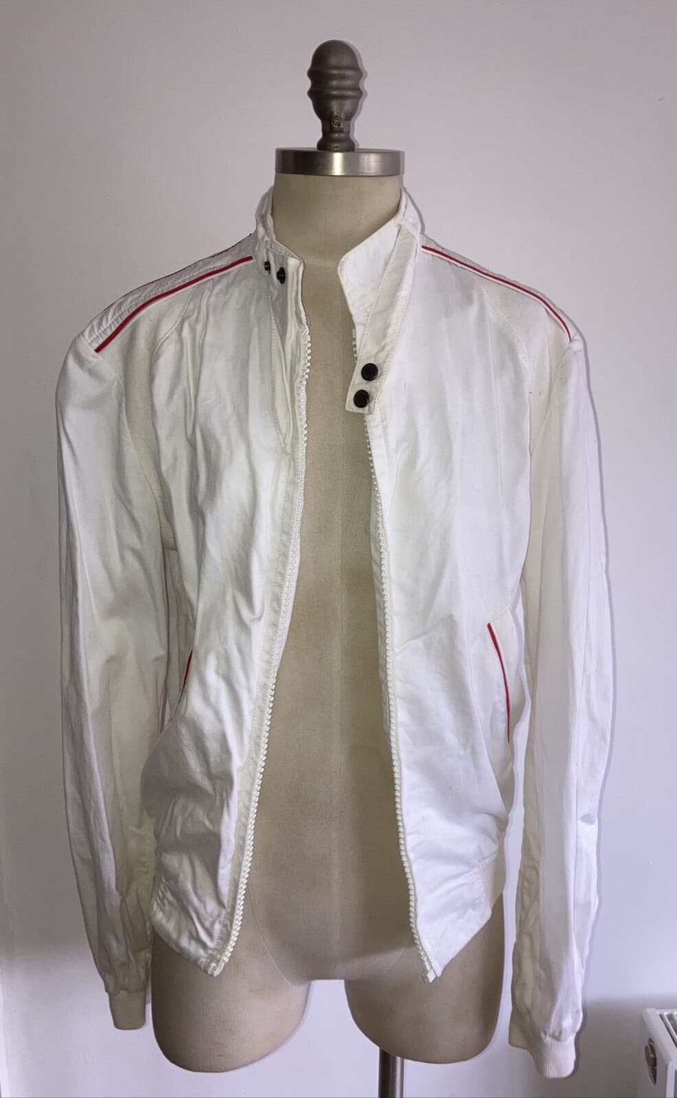 Men's Vintage Rare Dolce & Gabbana White Cotton Sporty Jacket Size 34, 38