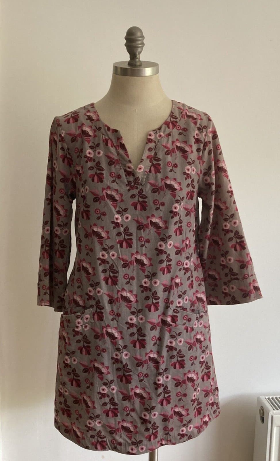 Seasalt Floral Sophie Chadwick Unique Print Needlecord Tunic, Size 10 UK, BNWT