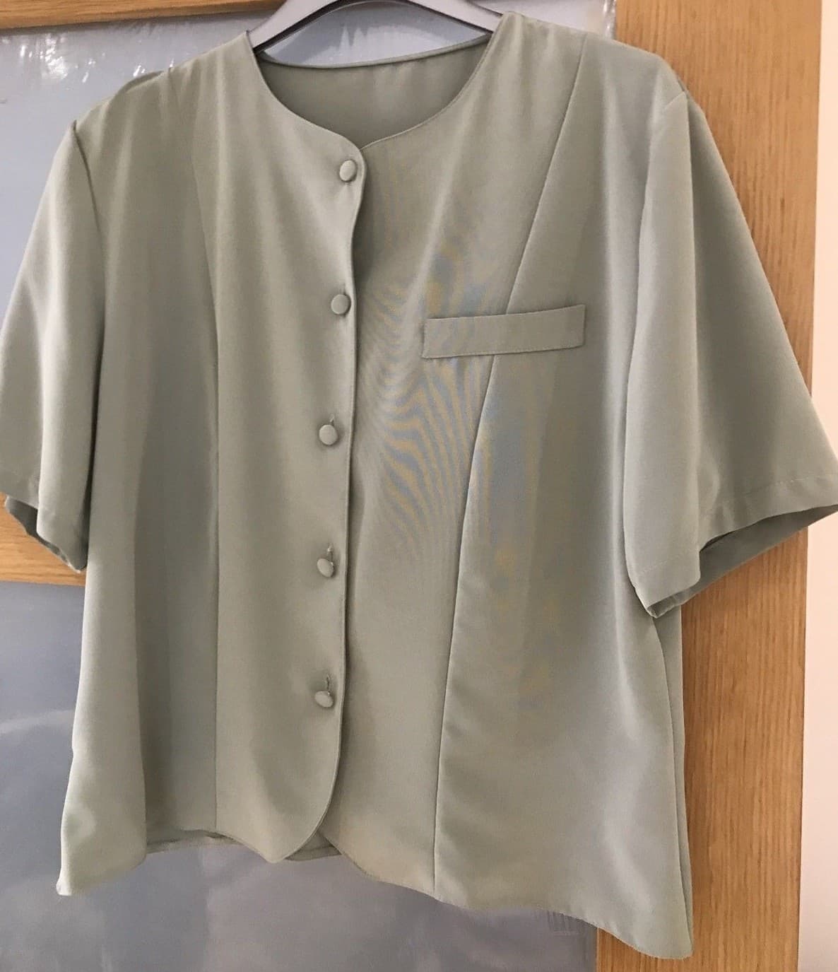 Sage Green M & S Vintage 1980's Top - Size 18