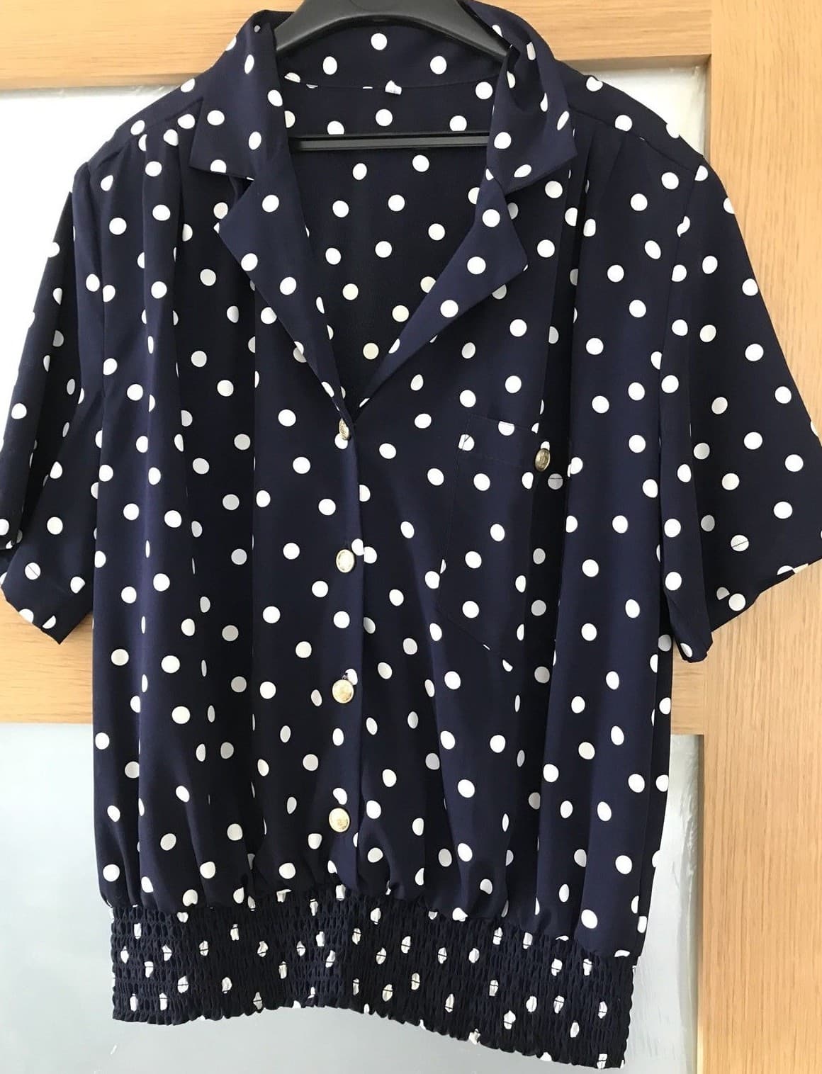 ViINTAGE SHIRT, BLOUSE, TOP,  SPOT PRINT, SWING/ROCKABILLY, Vintage Size 14