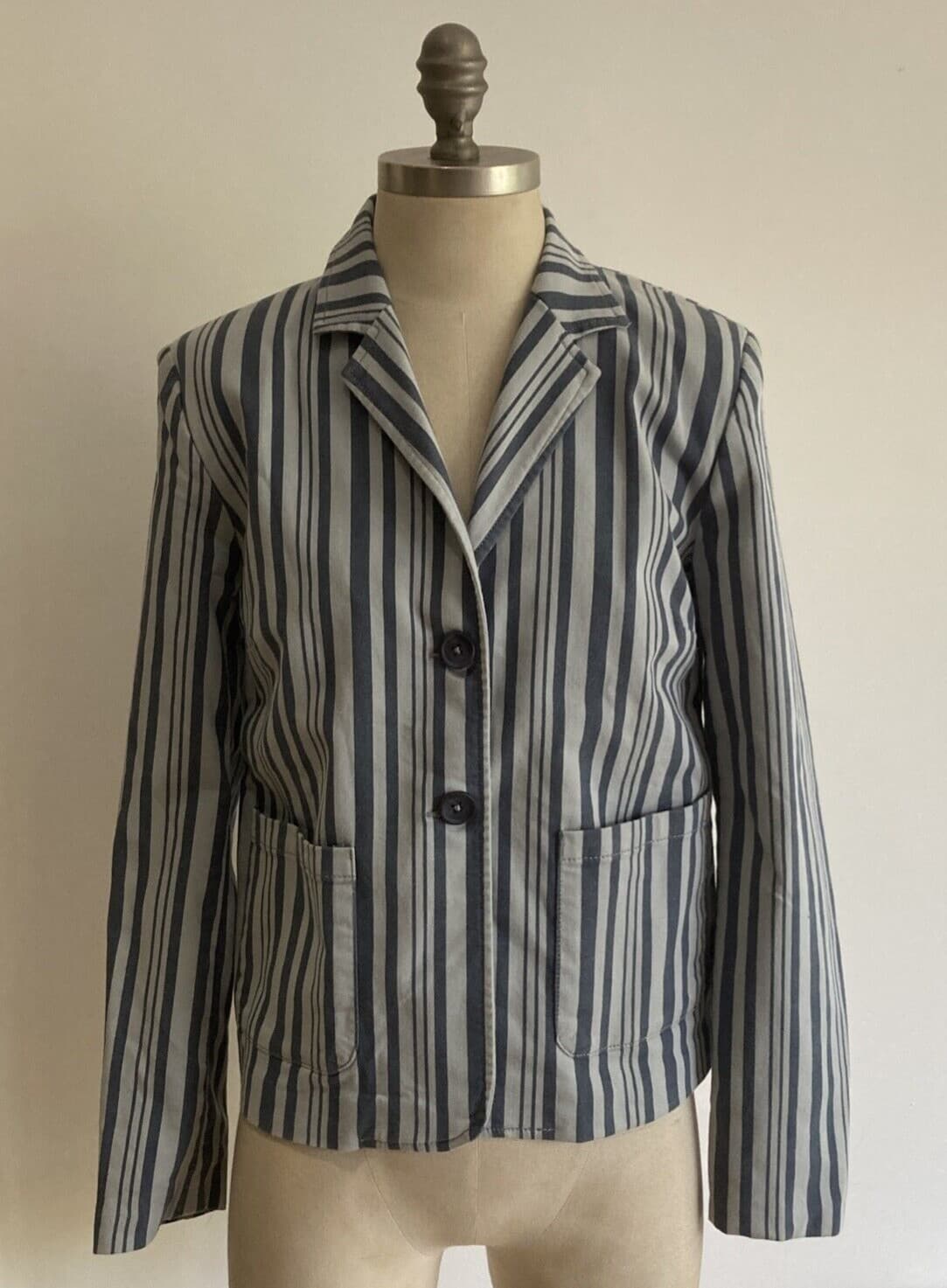 Seasalt Indigo Stripe "Earthenware" Jacket, Size 10 UK, BNWT
