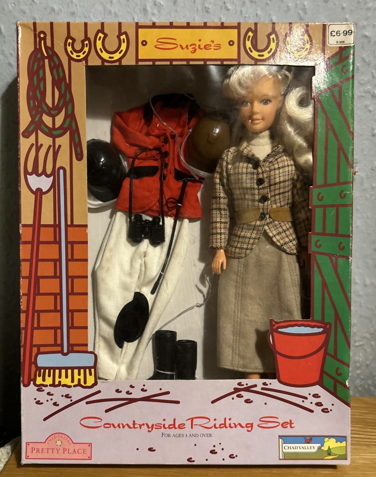 Vintage Boxed Chad Valley Suzie's Countryside Riding Set, including doll/outfits