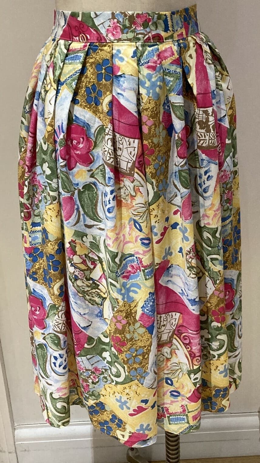 1970s/80s St Michael Floral Vintage Skirt, Size 12 UK, Unworn, Waist 26"