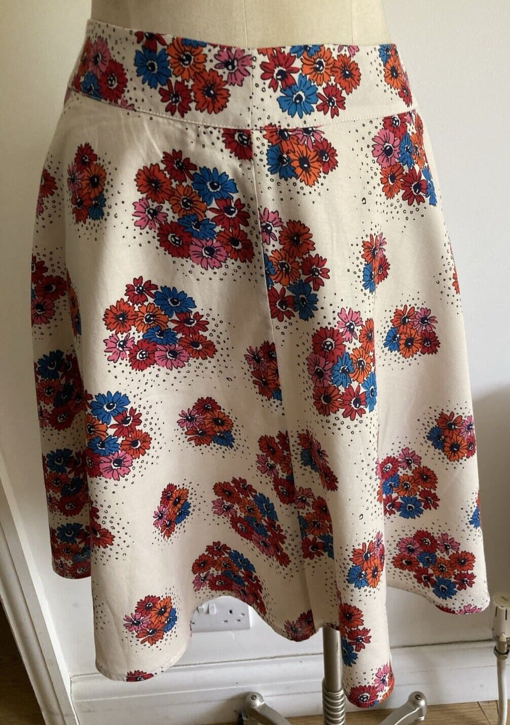 Seasalt "Haven" 100% Cotton Aster Bouquet Skirt, Size 10 UK, Fully Lined