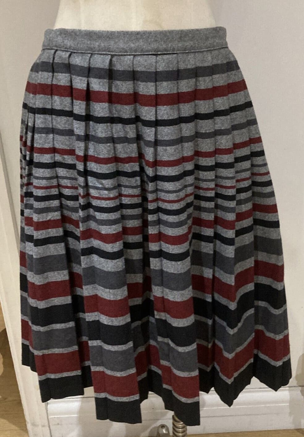 St Michaels 1970s/80s Wool Blend Vintage Hooped Skirt,  Size 18 UK