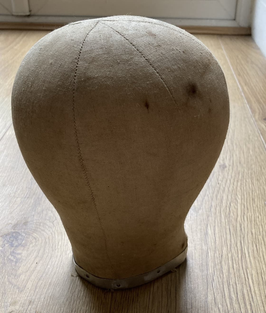 Vintage Millinery Canvas Cloth Mannequin Head Wig Hat Block, 20.75" approx.