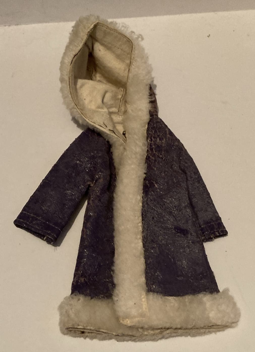 Sindy Cosy Coat 1973 faux fur trim, mauve colour Pedigree S202 fit 12" doll