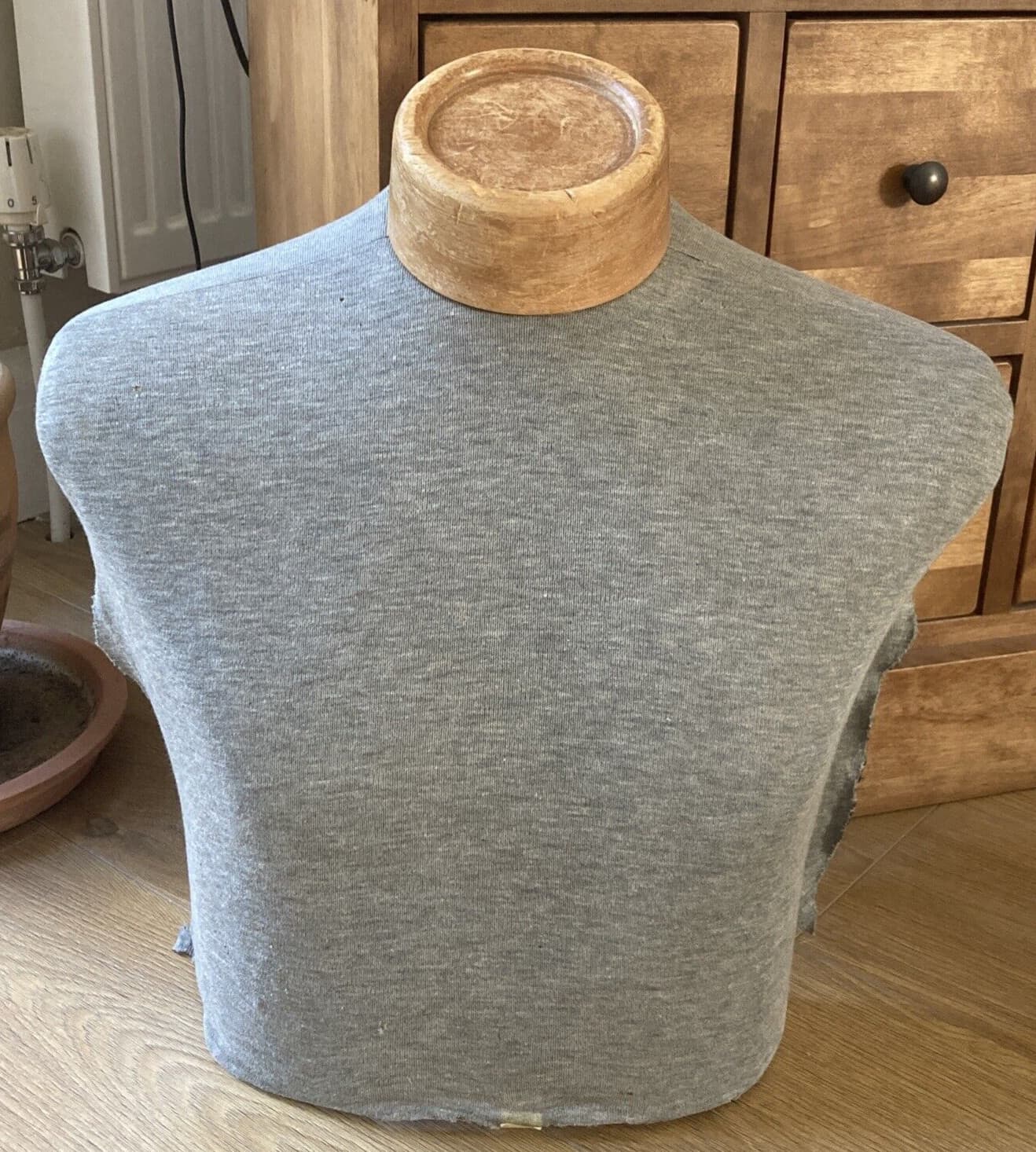 Vintage Fabric Covered Male Torso Retail Fashion Shop Mannequin