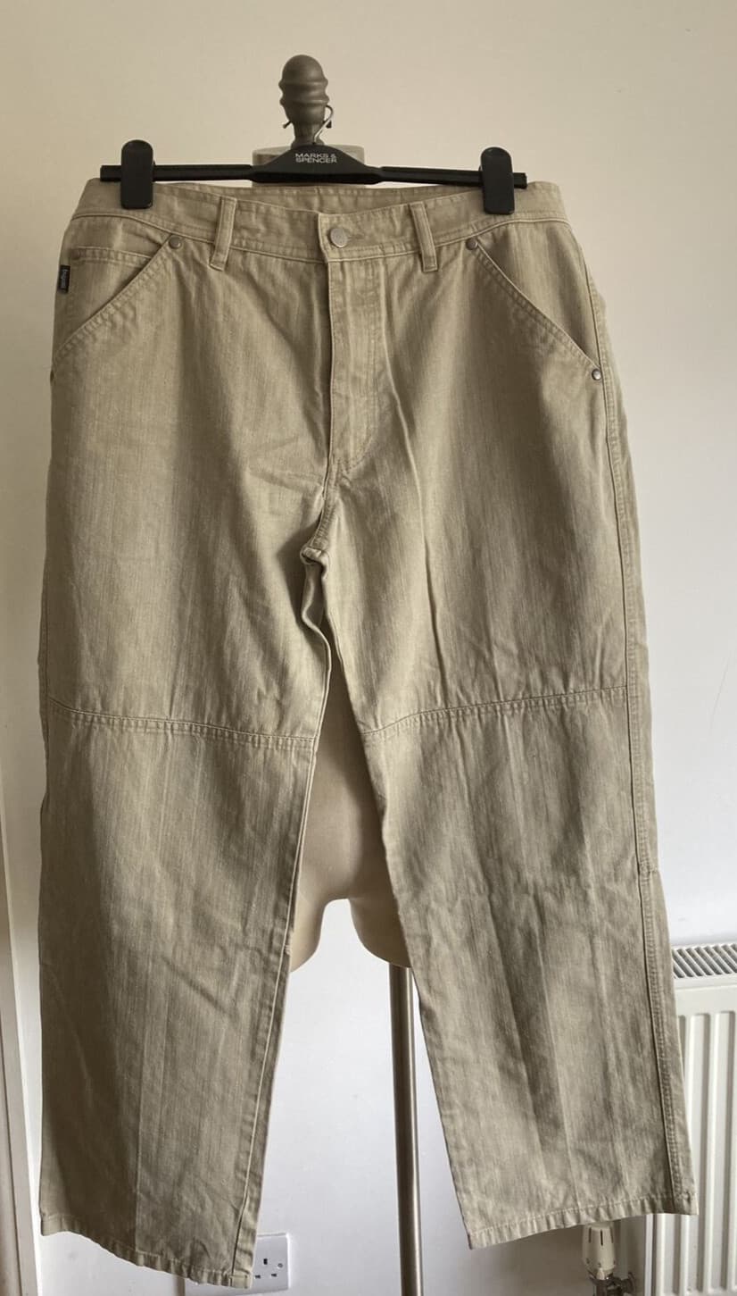 Vintage Bugatti Beige Stonewash Cotton Jeans, Size 36