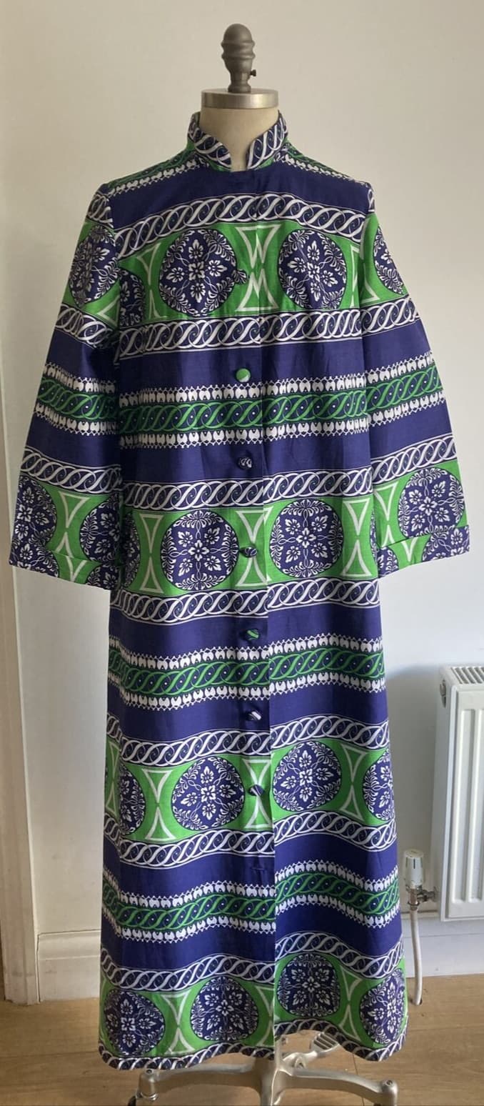 Rare Collectable 1970s Vintage Elizabeth Hayes London Housecoat/Coat