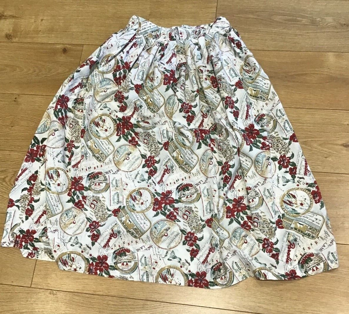 1970s/1980s Miss Selfridge Limited Edition Hawaiian Holiday Skirt, Vintage 14 UK