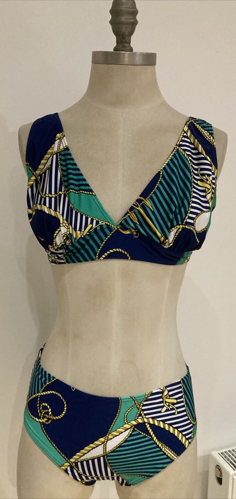 Vintage 1990s Nautical Style "Swimstyle" Bikini, 36" Bust, Size 14 UK