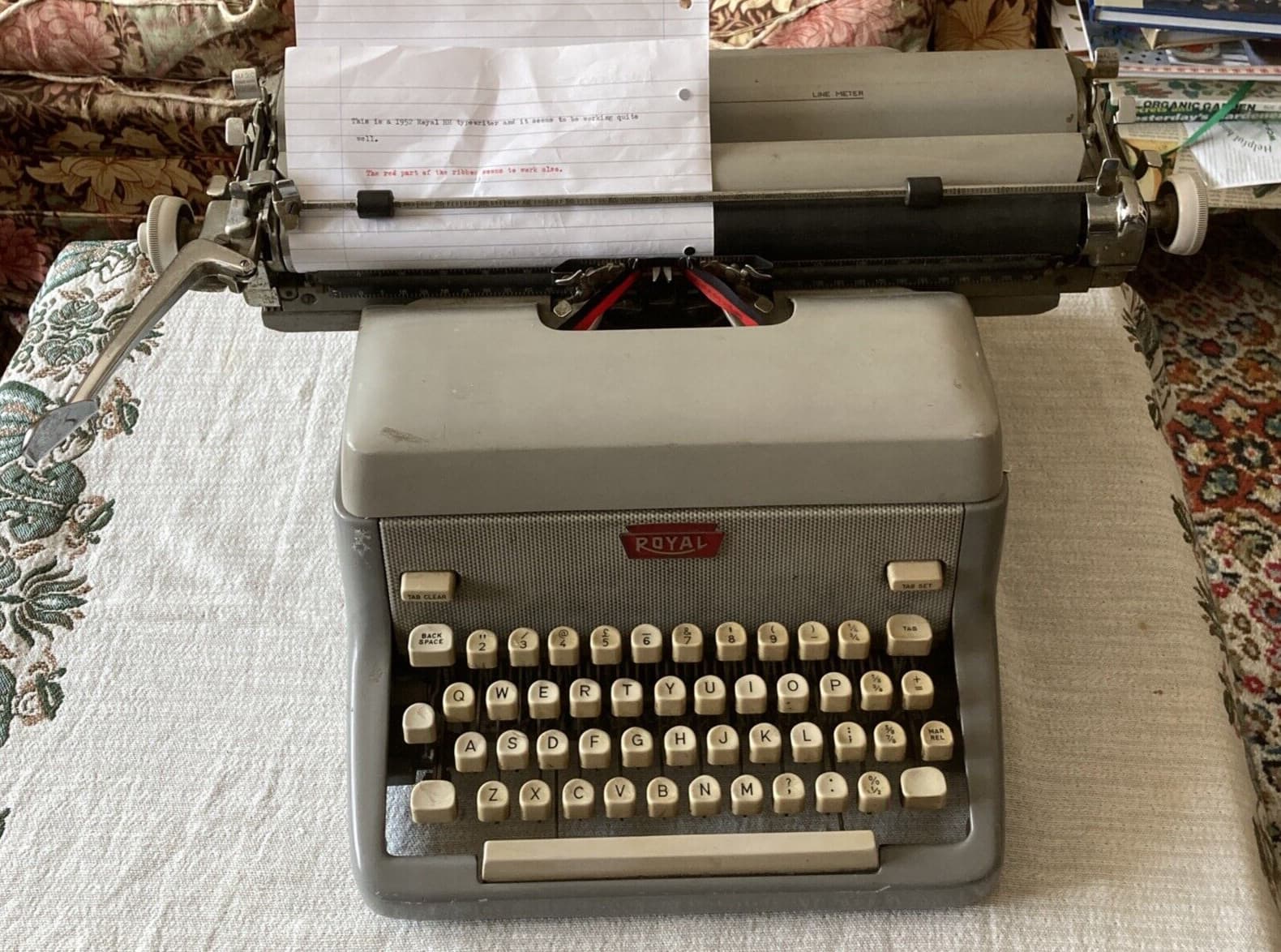 Vintage 1952 Royal Office Typewriter Model HH, Plus Original Instruction Booklet