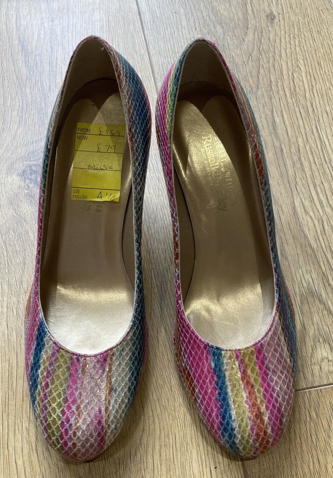 Vintage Rainbow Striped Reptile Stuart Weitzman Shoes by Russell & Bromley, New