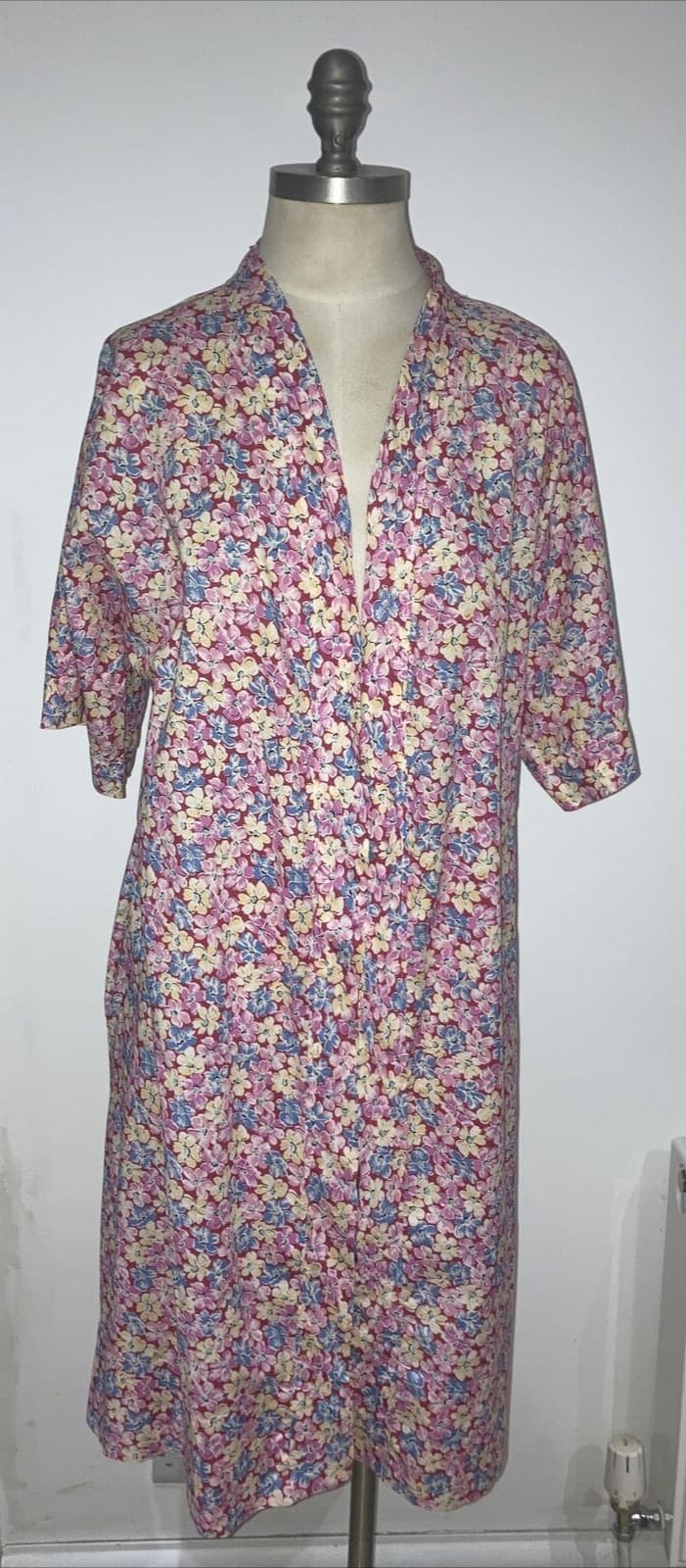 1940s Nightgown/Negligee/Housecoat, Floral Print