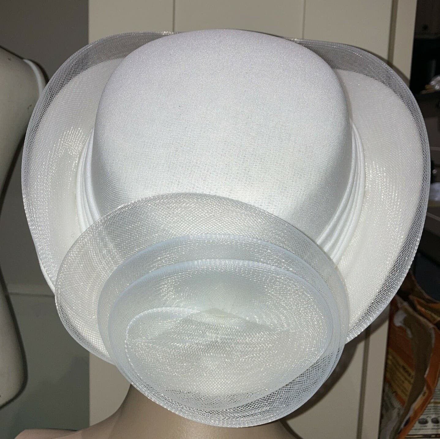 Vintage 1970s/80s Off-White Yessica, (C & A), Hat with Trim, Size M