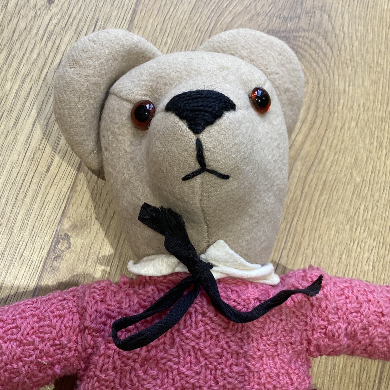 1950s/60s Vintage Handmade Teddy Bear Wearing Outfit,  18.5" tall approx.