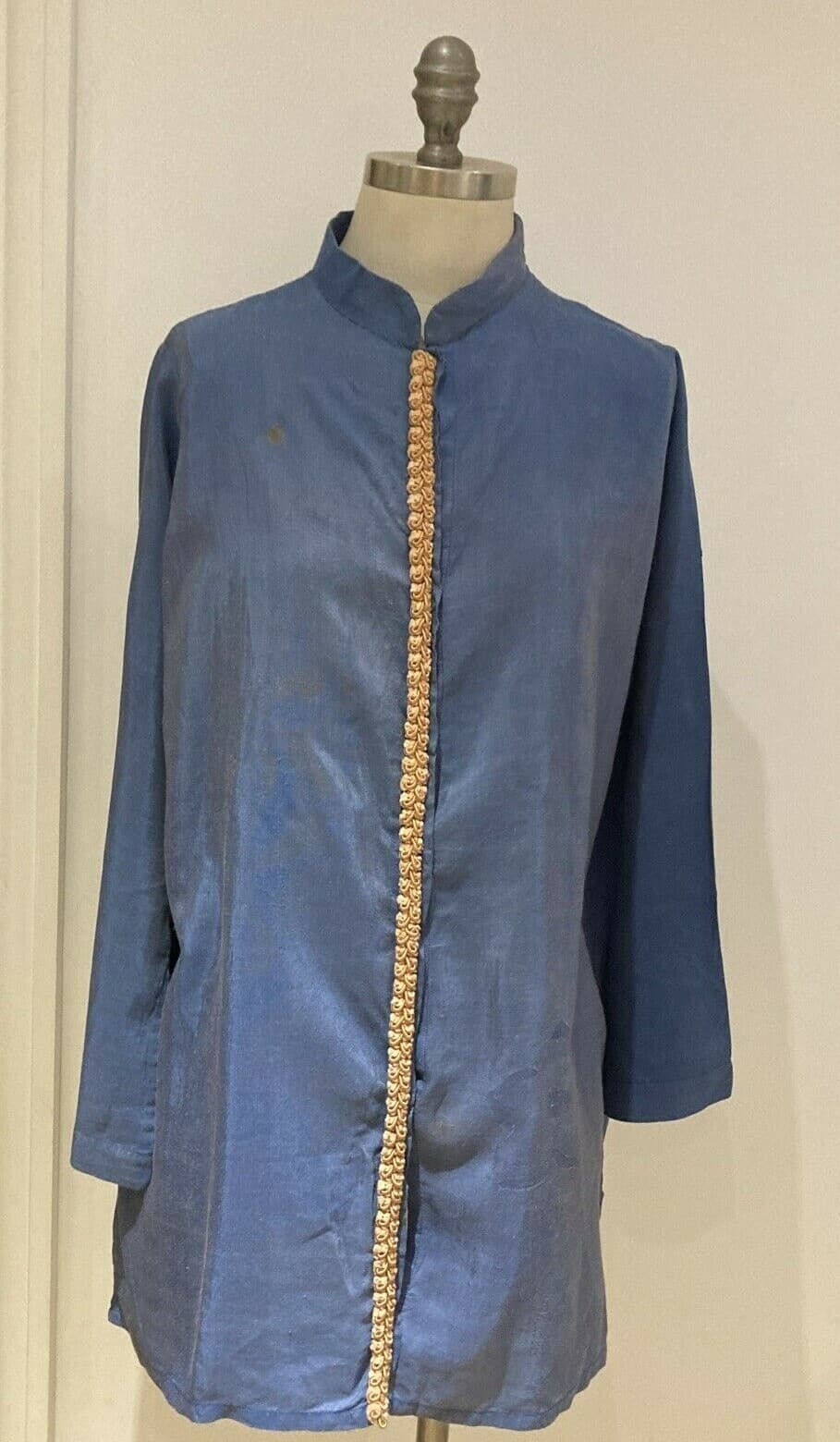  Antique Blue Tunic TopTrousers Set/Theatre Costume, circa 1915, 24" pit to pit