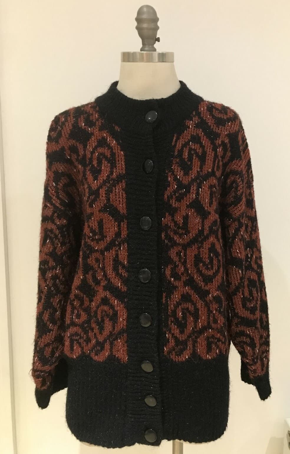 Jessica (C & A) Vintage 1980s Wool Blend Cardigan, Size M