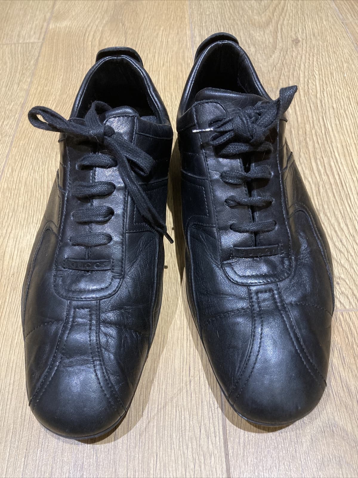 Vintage Y2K Gucci Black Leather Shoes/Trainers Size 41 E, (UK 7)