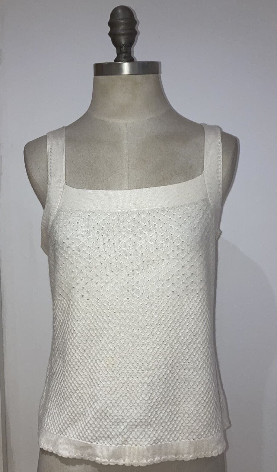 Vintage Early 1970s Cream St Michael (M & S)  Tank/Top, Size 14, 36" Bust