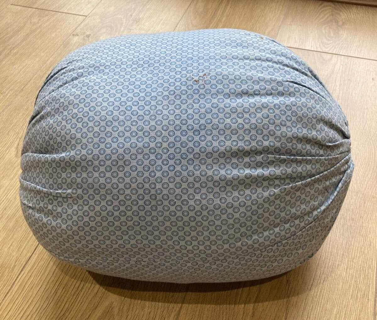 Vintage Hand Made Antique Lace Making Pillow, Straw Filled, Blue Ditsy Pattern