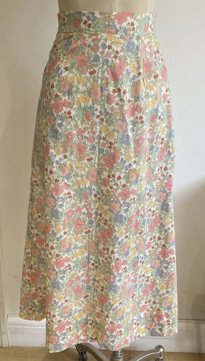 Vintage Liberty Floral Print Cotton Skirt, 13" across waist approx.