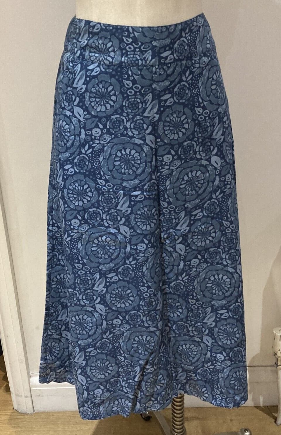 Seasalt Floral Print Cotton Blend "Krankan" Blue Skirt, Size 10 UK, BNWT
