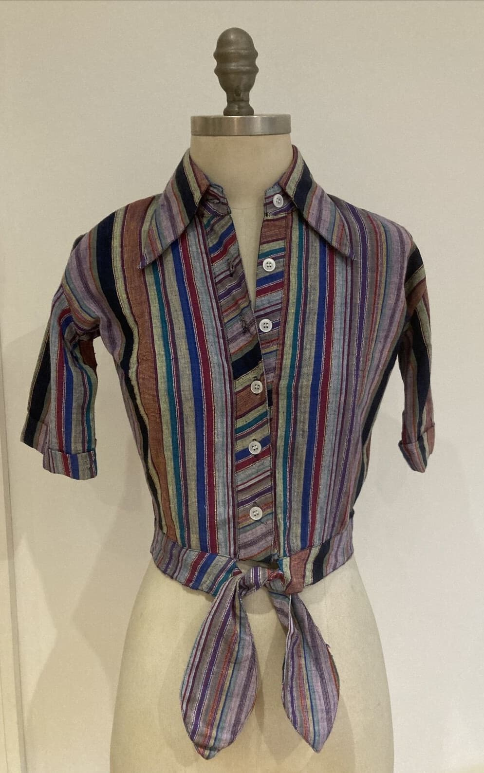 1970s Indian Cotton Bouse/Shirt Boho Hippy Festival, BNWT, 19" pit to pit