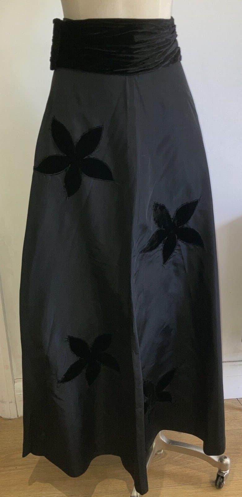 Vintage 1940s Black Evening Skirt, with Double Elevens/Dinner Plate Label, Small