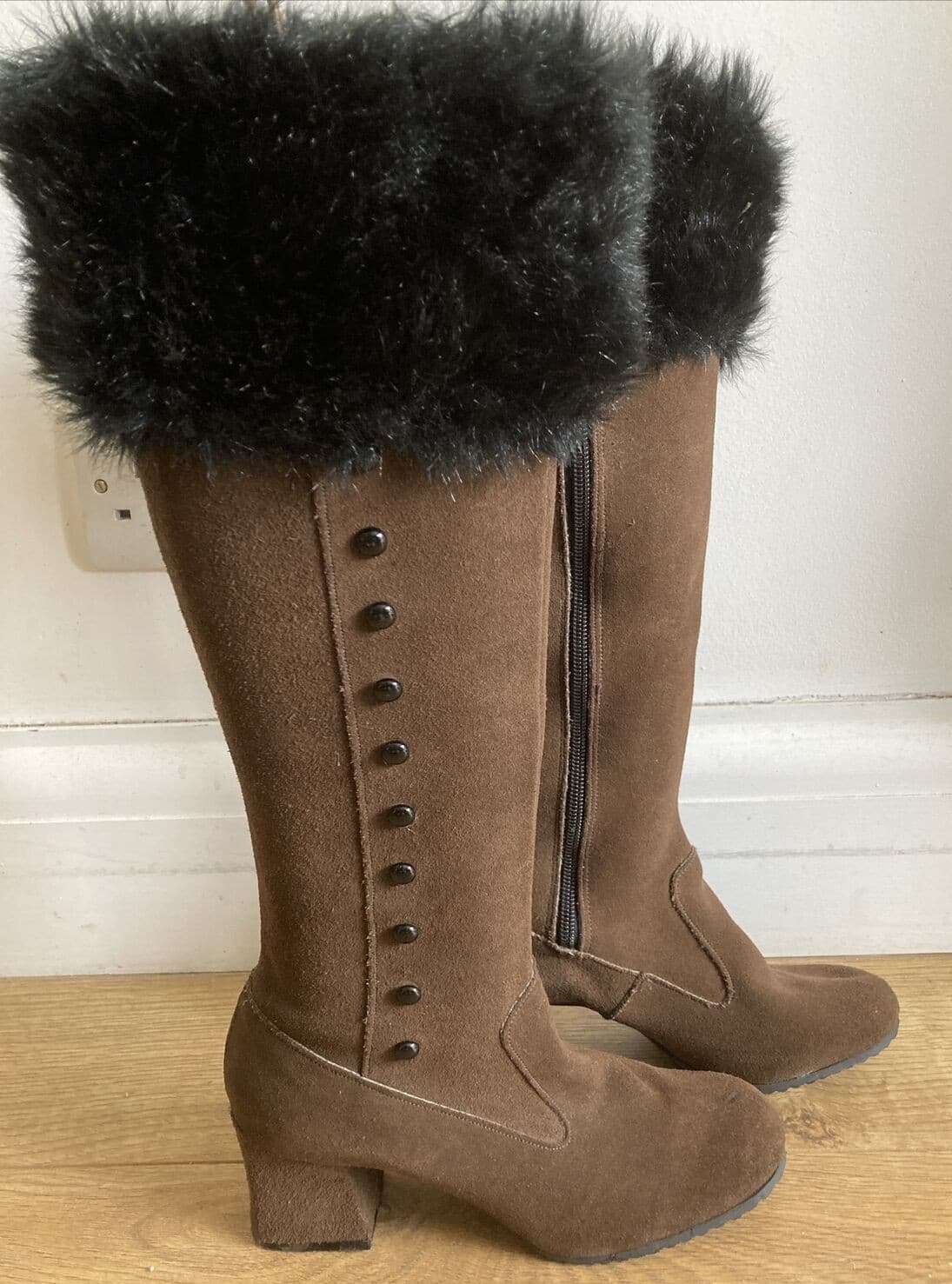 1960s/70s Original Joyland Go-Go Mod Knee High Boots, Size 3.5 UK