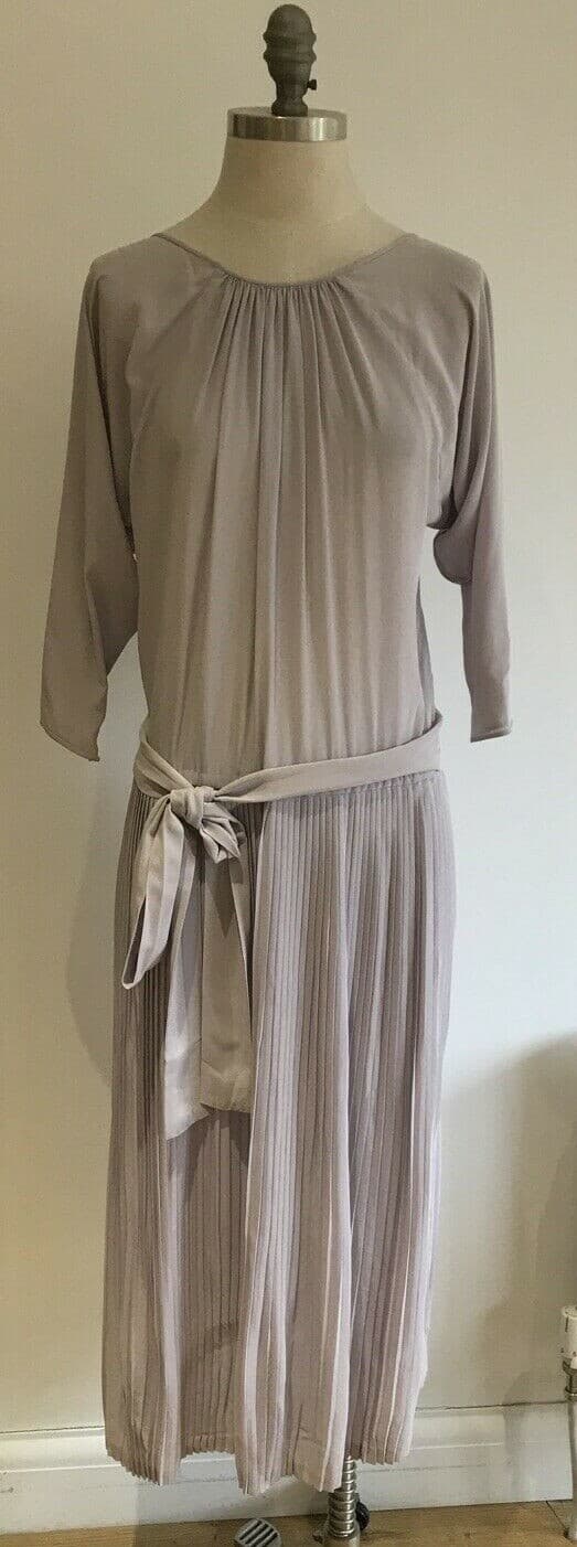 RARE VINTAGE COUTURE VICTOR EDELSTEIN SILK DRESS, 1980S DIANA'S DESIGNER SIZE 10