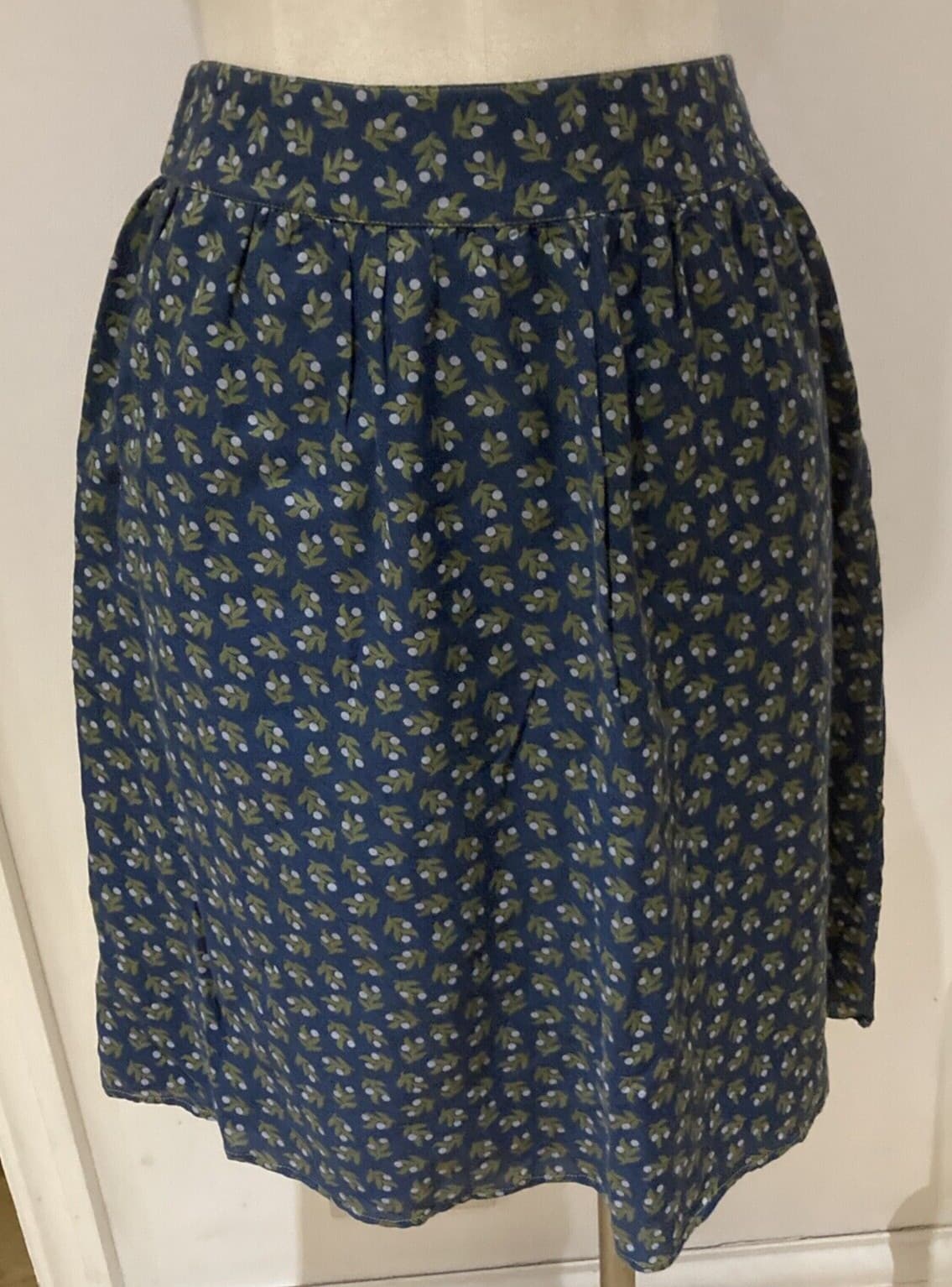 Seasalt Sophie Chadwick "Berry Bunch" Squid Ink St Buryan Skirt, Size 10 UK BNWT