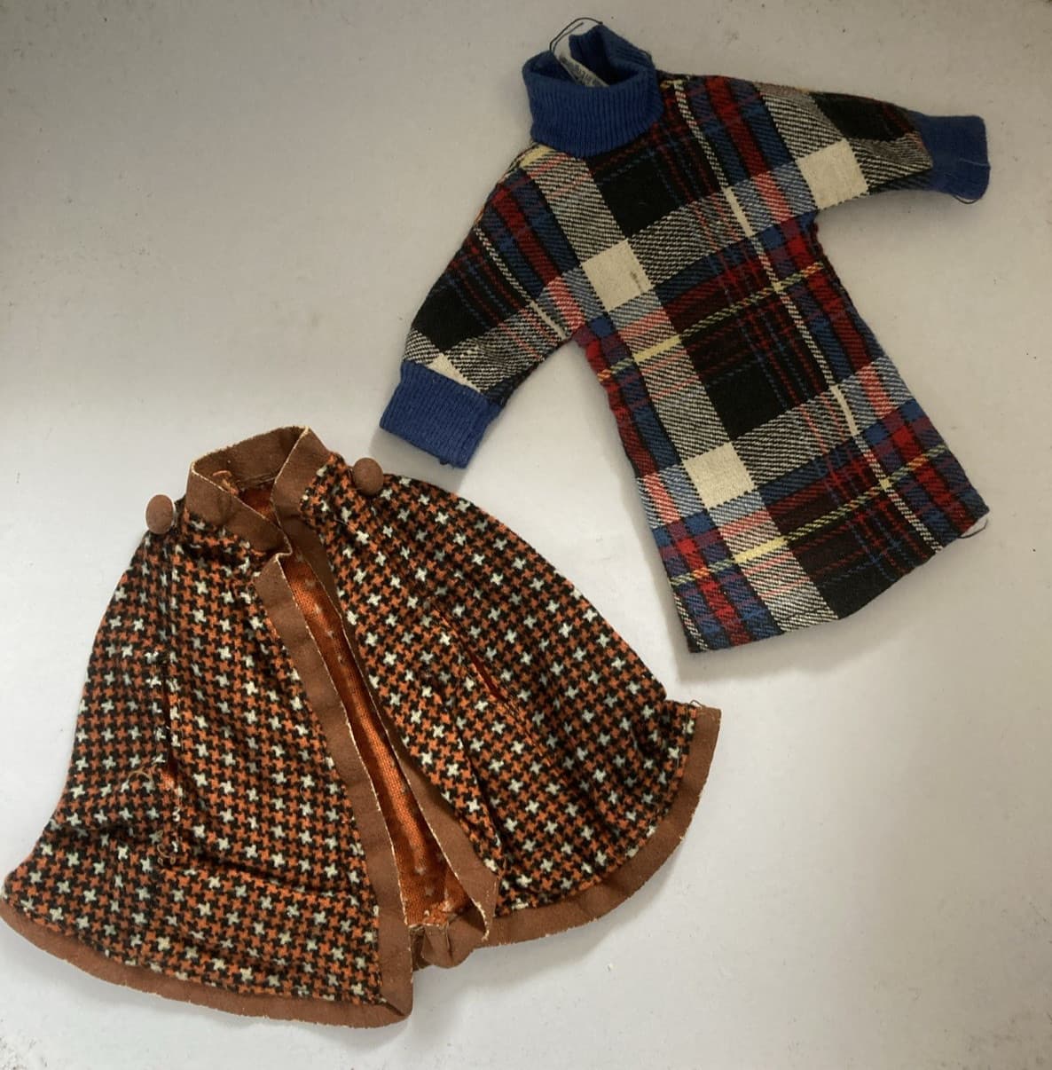 Vintage 1960s Teenage Faerie Glen Wear Cape & Tartan Dress