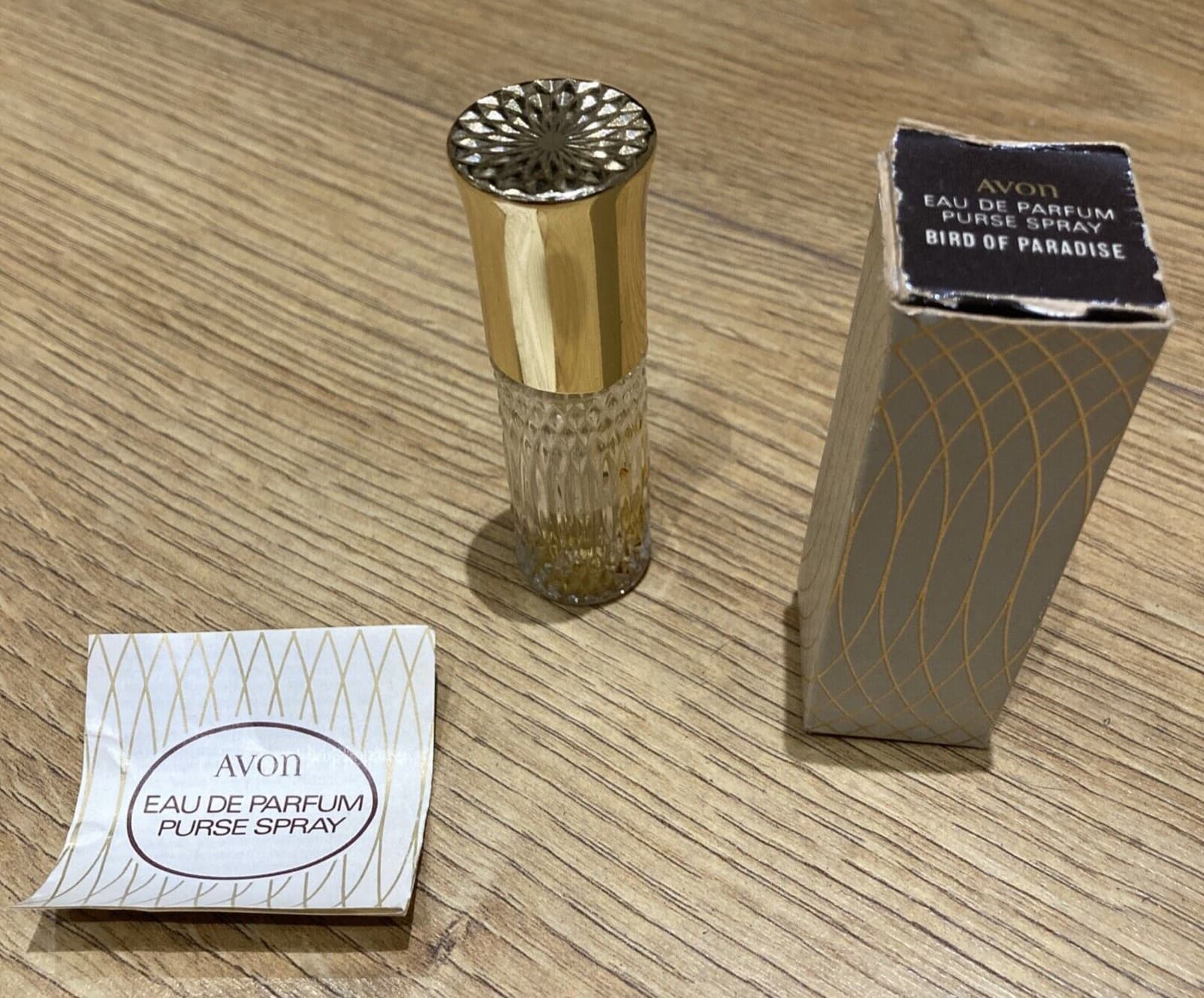 Vintage Avon "Bird of Paradise" Eau de Perfum Purse Spray - Box and Bottle Only