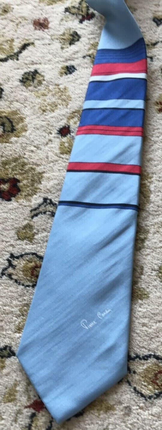 Vintage Pierre Cardin Paris Blue Silk Tie