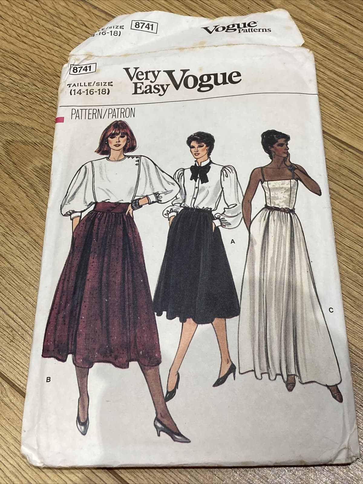 Vintage 1980s/1990s Vogue Sewing Pattern 8741 Misses' A Line Skirt 14-16-18 CUT