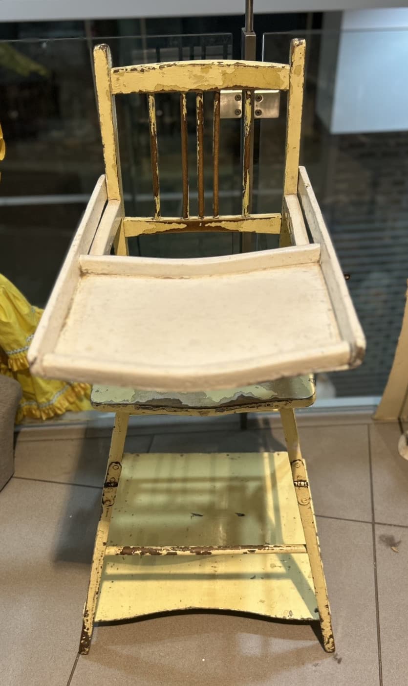 Vintage Metamorphic High Chair, 1950s, Teddy/Doll Display