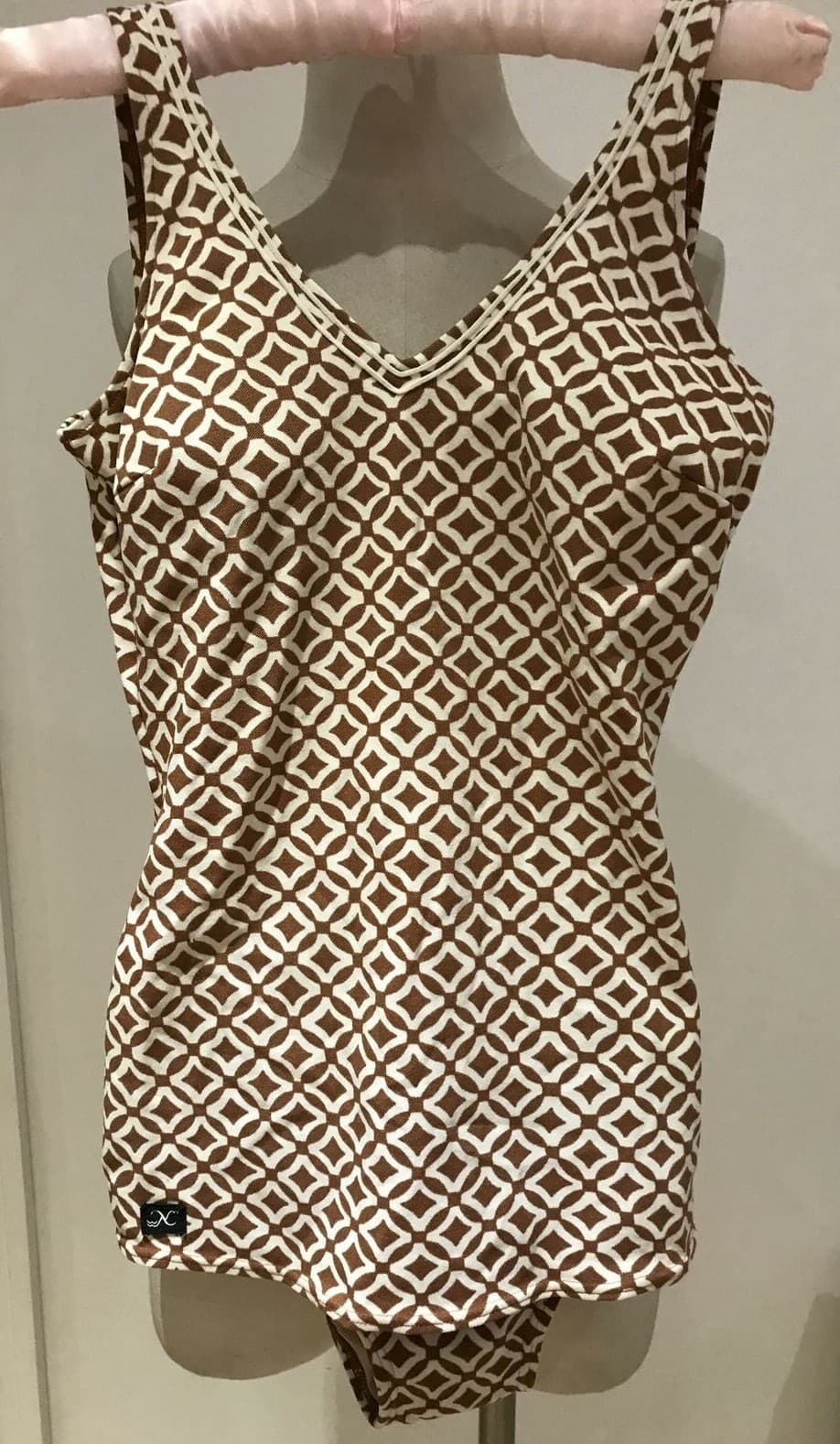 Vintage 1970s "Nelbarden" Swimming Costume with Bra Cups, 38" Bust