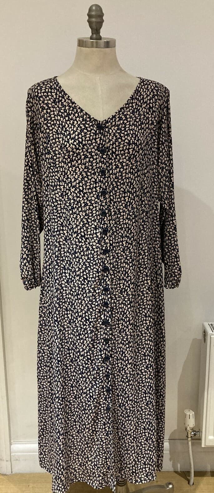 1980s Long Ditsy Print Dress by Lipsticik, Size 22" Pit to Pit, New but no tags