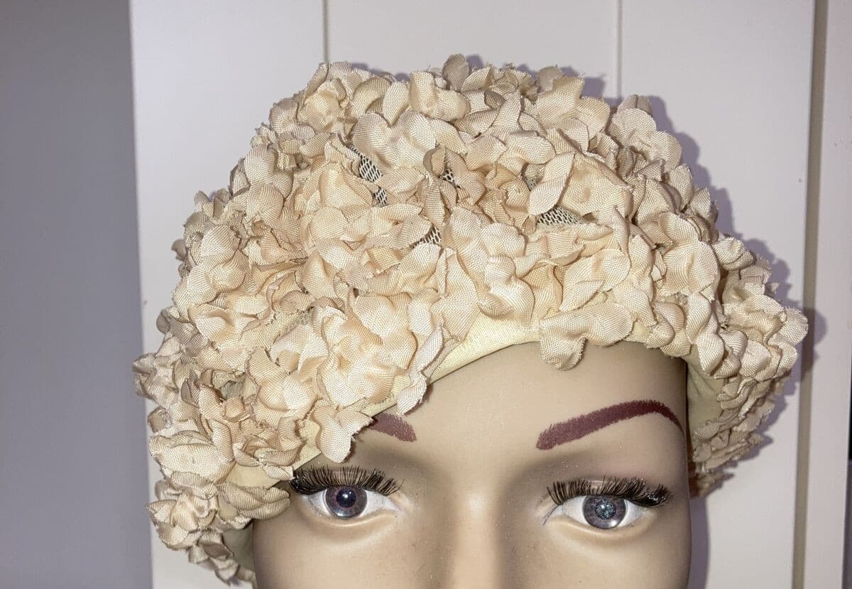 Rare Harrods Ltd of Knightsbridge Vintage 1950s/60s Cream Hat, Size M, Goodwood?