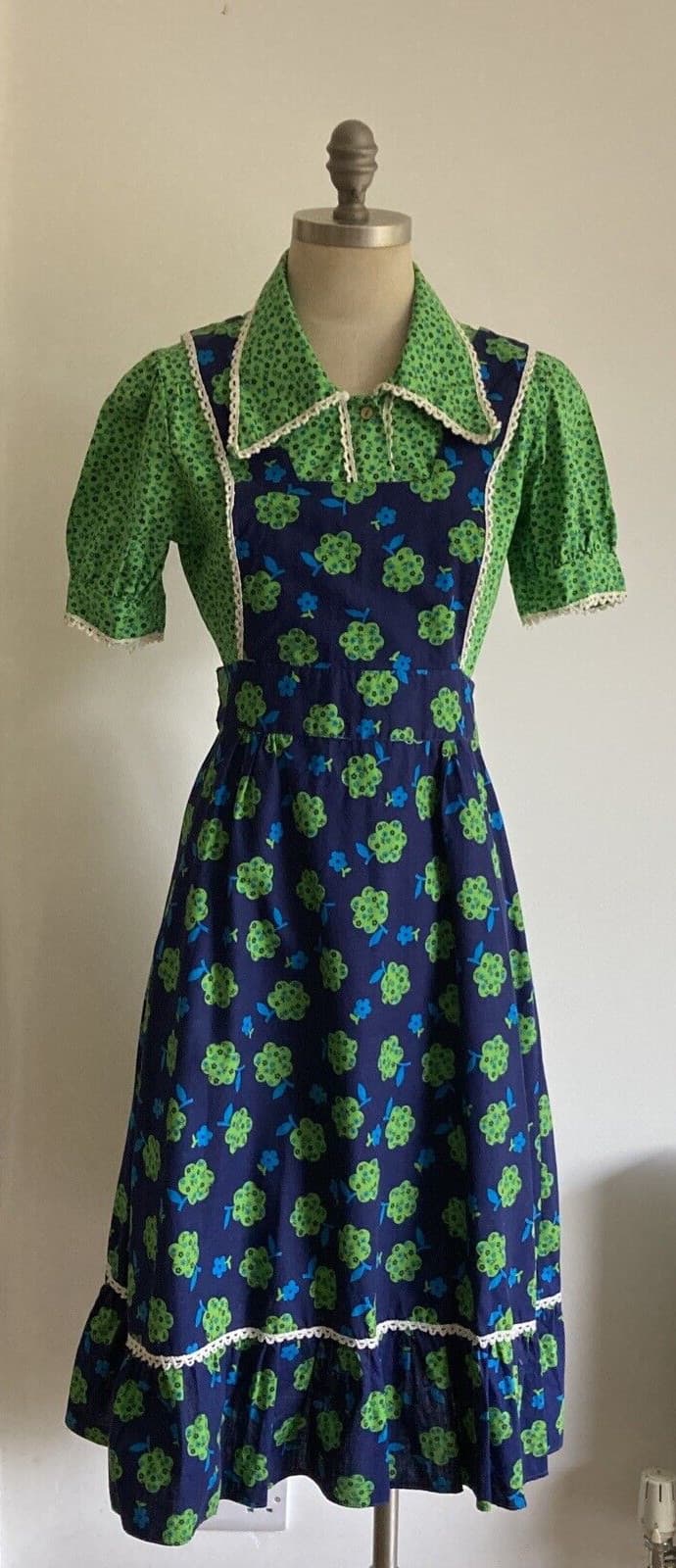 1970s BHS Pinafore/Blouse Suit, Labelled Bust 38", Made in England