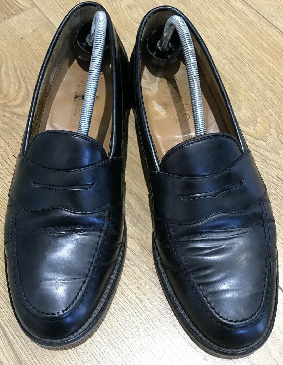 Loake Shoemakers, England, Men's Black Classic Slip-on Shoes, Size 7.5 UK