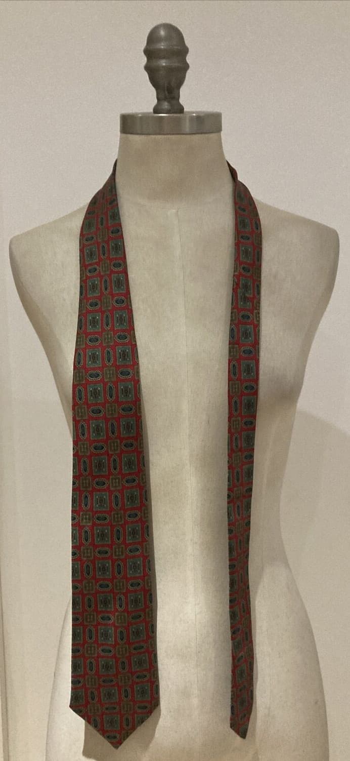 Vintage Pierre Cardin Red Silk Tie, Made in United Kingdom