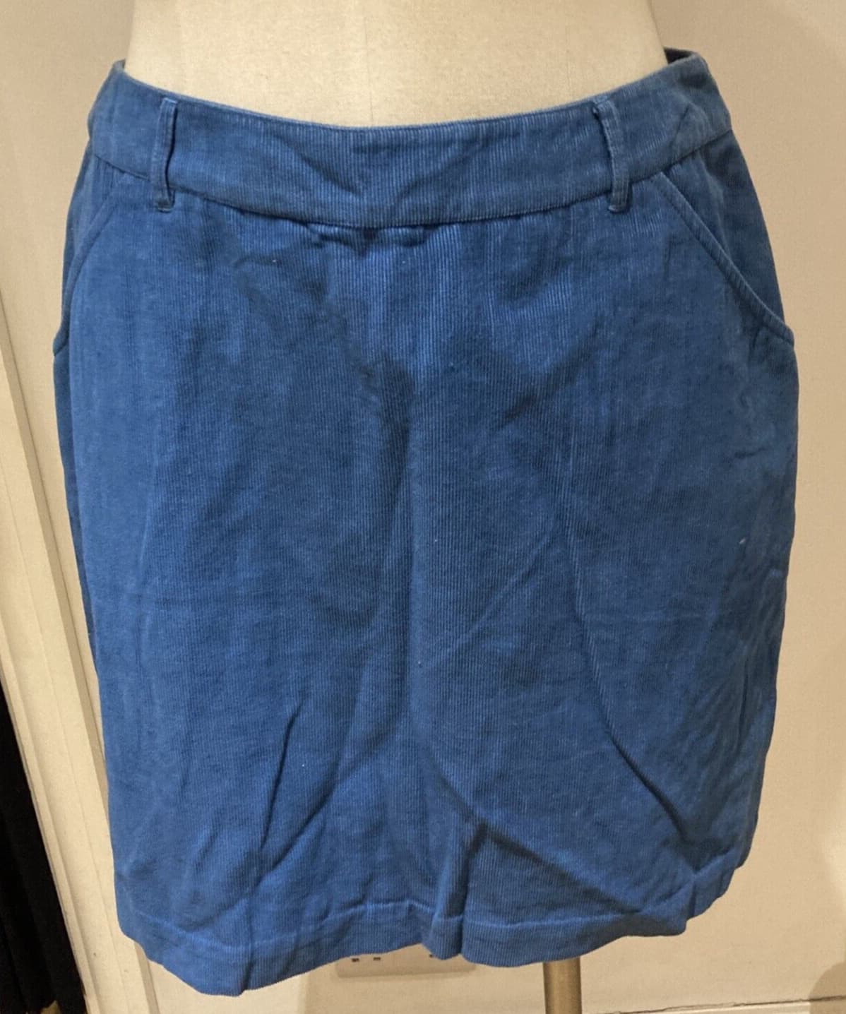 Seasalt Blue "Blakes" Fine Needlecord Cotton Skirt, Size 10 UK, BNWT